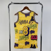 1996-97 Los Angeles Lakers Slap Sticker Yellow Mitchell & Ness Swingman Jersey Man #BRYANT - 8