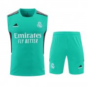22-23 Real Madrid Green Soccer Football Training Kit (Singlet + Short) Man