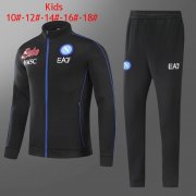 21-22 Napoli Black Soccer Football Training Kit (Jacket + Pants) Youth