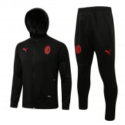 21-22 AC Milan Hoodie Black Soccer Football Training Kit (Jacket + Pants) Man