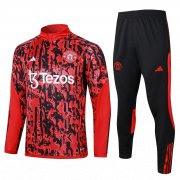 23-24 Manchester United Red Soccer Football Training Kit (Sweatshirt + Pants) Man