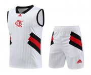 23-24 Flamengo White Soccer Football Training Kit (Singlet + Short) Man