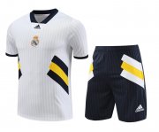 23-24 Real Madrid White Short Soccer Football Training Kit (Top + Short) Man