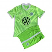 21-22 VfL Wolfsburg Home Soccer Football Shirt + Short Kid