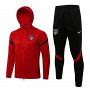 21-22 Atletcico Madrid Hoodie Red Soccer Football Training Kit (Jacket + Pants) Man