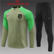 23-24 Atletico Madrid Army Green Soccer Football Training Kit Youth