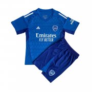 23-24 Arsenal Goalkeeper Blue Soccer Football Kit (Top + Short) Youth