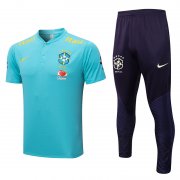 22-23 Brazil Light Blue Soccer Football Training Kit (Polo + Pants) Man