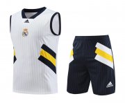 23-24 Real Madrid White Soccer Football Training Kit (Singlet + Short) Man