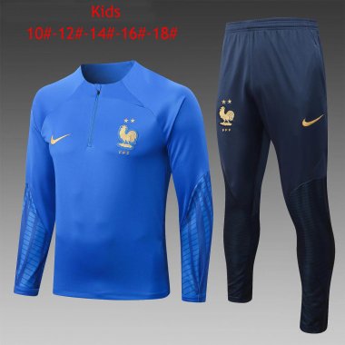 2022 France Blue Soccer Football Training Kit Youth
