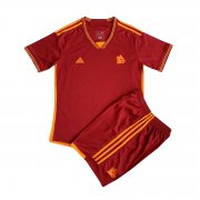 23-24 Roma Home Soccer Football Kit (Top + Short) Youth