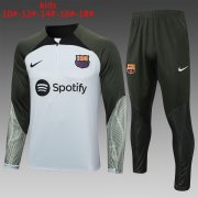 23-24 Barcelona Light Grey Soccer Football Training Kit (Sweatshirt + Pants) Youth