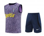 23-24 Tottenham Hotspur Purple Soccer Football Training Kit (Singlet + Short) Man