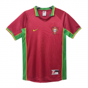 1998 Portugal Home Soccer Football Kit Man #Retro