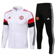 21-22 Manchester United White II Soccer Football Training Kit (Jacket + Pants) Man