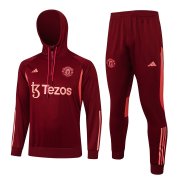 23-24 Manchester United Burgundy Soccer Football Sweater Top Man #Hoodie