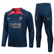 23-24 PSG Salvia Blue Soccer Football Training Kit (Sweatshirt + Pants) Man