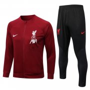 21-22 Liverpool Burgundy Soccer Football Training Kit (Jacket + Pants) Man