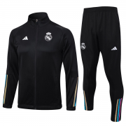 23-24 Real Madrid Black Soccer Football Training Kit (Jacket + Pants) Man