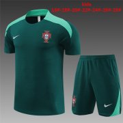 23-24 Portugal Green Short Soccer Football Training Kit (Top + Short) Youth