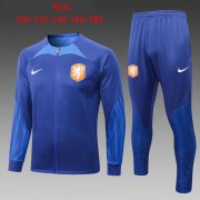 2022 Netherlands Blue Soccer Football Training Kit (Jacket + Pants) Youth