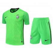 21-22 France Goalkeeper Green Soccer Football Kit (Shirt + Short) Man