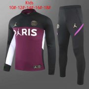 20-21 PSG x Jordan Black - Purple Kids Soccer Football Training Suit