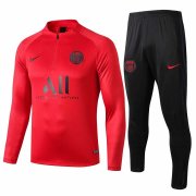 PSG 2019-20 Half Zip Red Men Soccer Football Training Kit(Jacket + Pants)