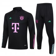 23-24 Bayern Munich Black Soccer Football Training Kit (Sweatshirt + Pants) Man