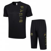 23-24 PSG x Jordan Black Short Soccer Football Training Kit (Top + Short) Man