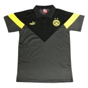 2020-21 Borussia Dortmund Black Men's Football Soccer Polo Top