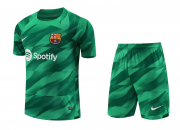 23-24 Barcelona Goalkeeper Green Soccer Football Kit (Top + Short) Man