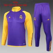23-24 Real Madrid Purple Soccer Football Training Kit Youth