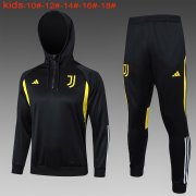 23-24 Juventus Black Soccer Football Training Kit (Sweatshirt + Pants) Youth #Hoodie