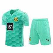 20-21 Borussia Dortmund Goalkeeper Green Man Soccer Football Jersey + Shorts Set