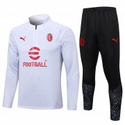 23-24 AC Milan White Soccer Football Training Kit (Sweatshirt + Pants) Man