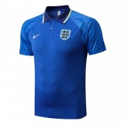 2022 England Blue Soccer Football Polo Top Man