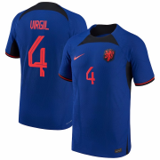 2022 Netherlands Away Soccer Football Kit Man #VIRGIL #4 Player Version