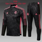 21-22 Real Madrid Black - Pink Soccer Football Training Suit Youth