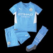 21-22 Manchester City Home Youth Soccer Football Kit (Shirt+Short+Socks)