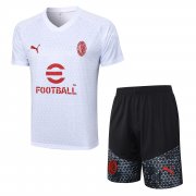 23-24 AC Milan White Short Soccer Football Training Kit (Top + Short) Man