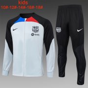 23-24 Barcelona Grey - Black Soccer Football Training Kit (Jacket + Pants) Youth