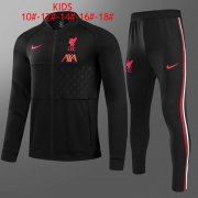 21-22 Liverpool Black Stripes Soccer Football Traning Suit (Jacket + Pants) Youth