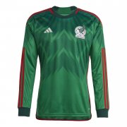2022 FIFA World Cup Qatar Mexico Home Soccer Football Kit Man #Long Sleeve