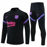 21-22 Barcelona Black Soccer Football Training Suit Man