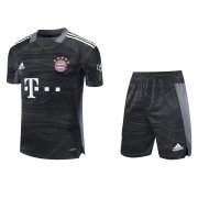 21-22 Bayern Munich Goalkeeper Black Man Soccer Football Kit (Top + Short)