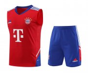 23-24 Bayern Munich Red Soccer Football Training Kit (Singlet + Short) Man
