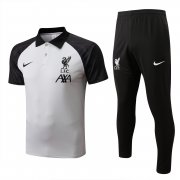 22-23 Liverpool Light Grey Soccer Football Training Kit (Polo + Pants) Man