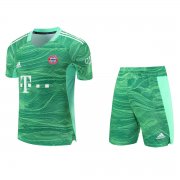 21-22 Bayern Munich Goalkeeper Green Man Soccer Football Kit (Top + Short)