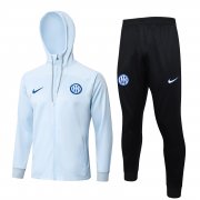 23-24 Inter Milan Light Blue Soccer Football Training Kit (Jacket + Pants) Man #Hoodie